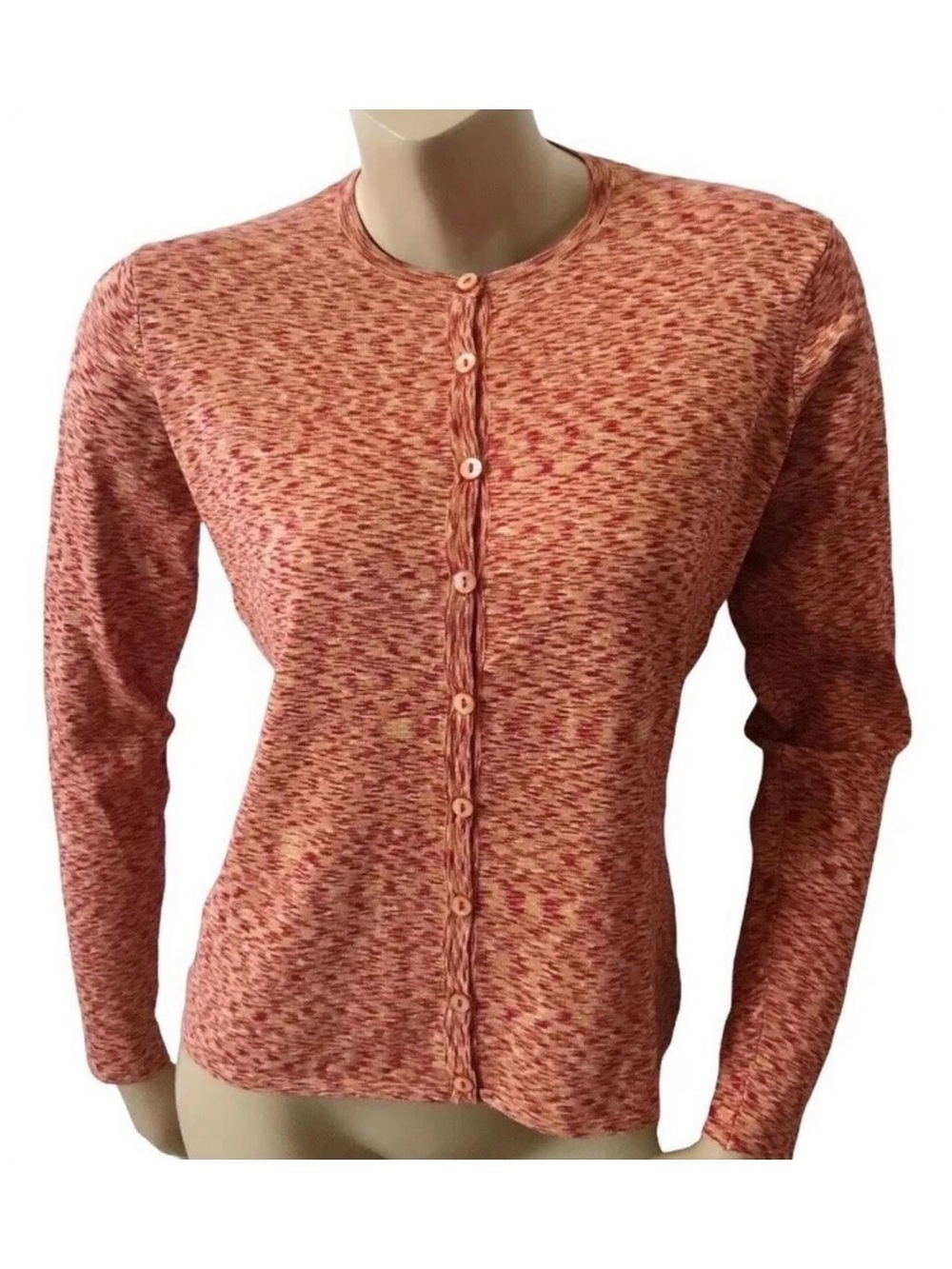 Tina Hagen Cardigan Sweater Womens Large Silk Blend Lightweight Button Front